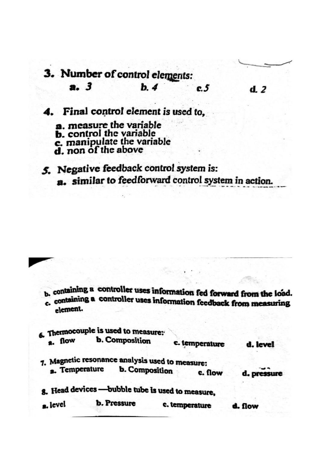 Solved 3. Number Of Control Elements: A. 3 B. 4 C.5 D. 2 4. | Chegg.com