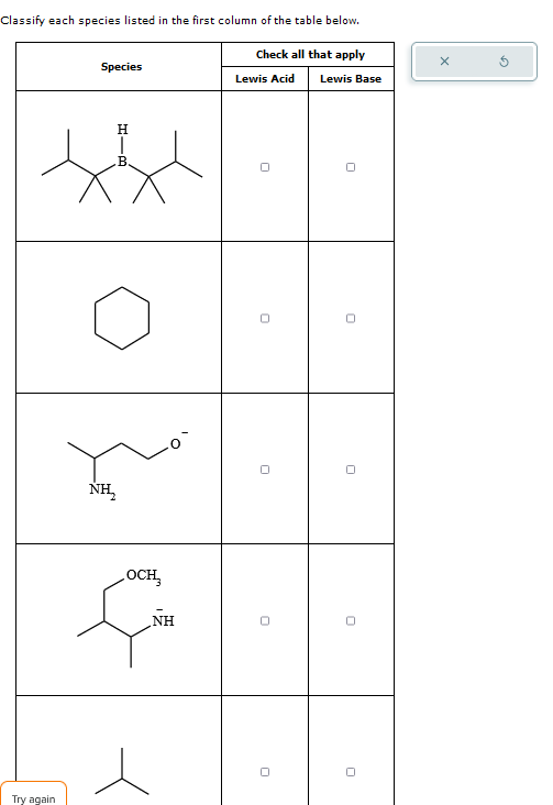 Solved Classify each species listed in the first column of | Chegg.com