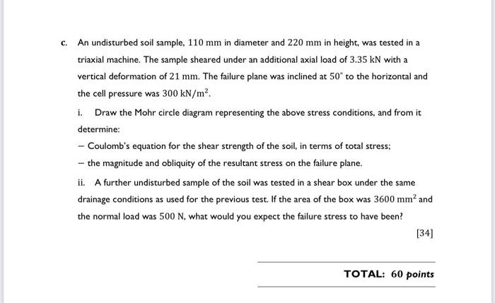 Solved a. How are soils classified on the basis of shear | Chegg.com