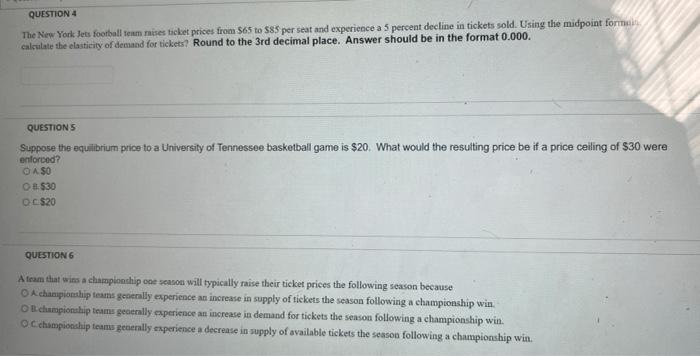 Solved QUESTION 1 Suppose the New York Jets raise ticket