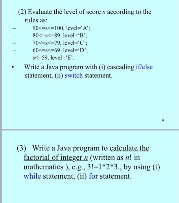Solved (2) Evaluate the level of score s according to the | Chegg.com