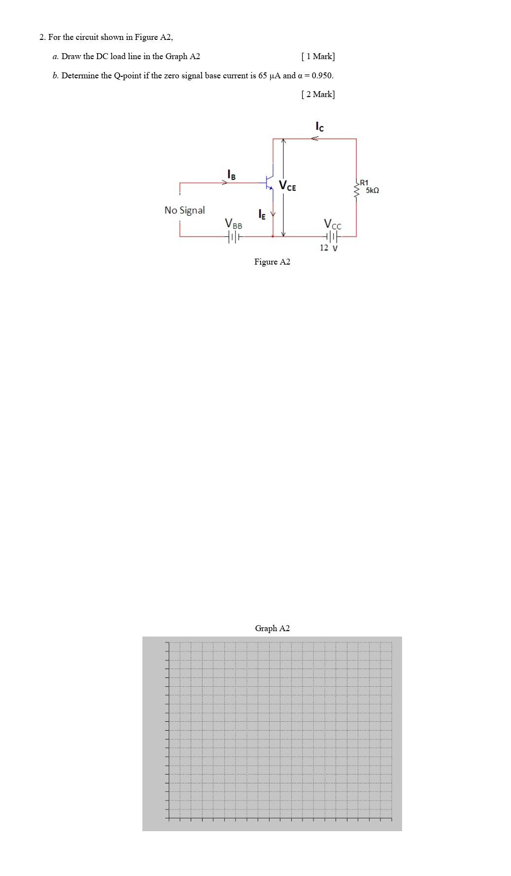 Solved 2. For the circuit shown in Figure A2, a. Draw the DC | Chegg.com