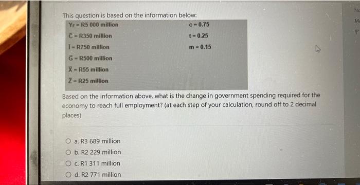 Solved This Question Is Based On The Information Below: | Chegg.com