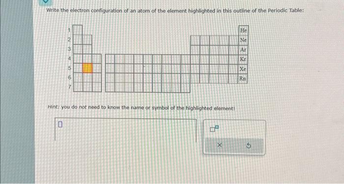Solved Write the electron configuration of an atom of the | Chegg.com
