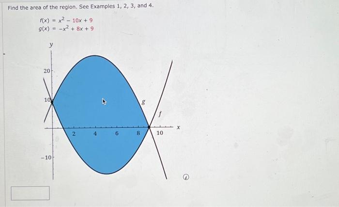 Solved Find the area of the region. See Examples 1, 2, 3, | Chegg.com