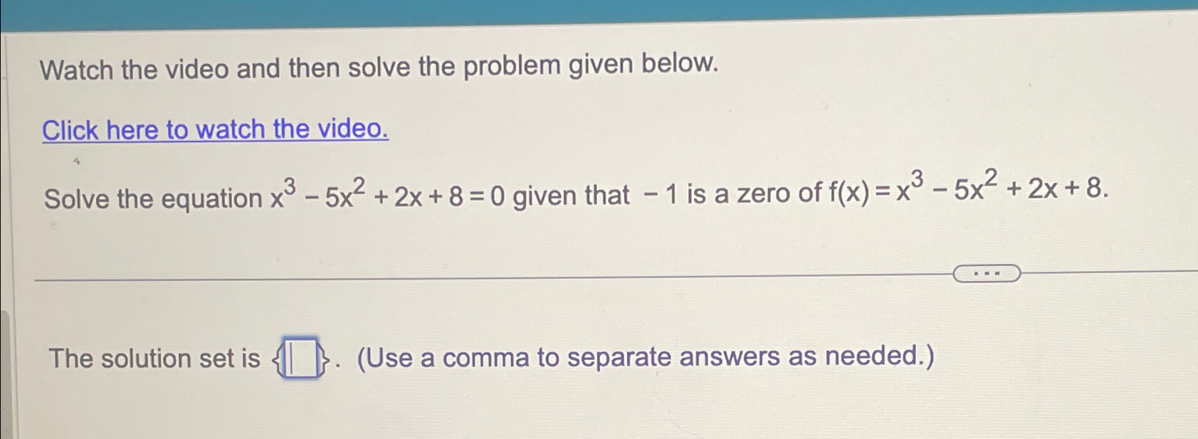 Solved Watch the video and then solve the problem given | Chegg.com