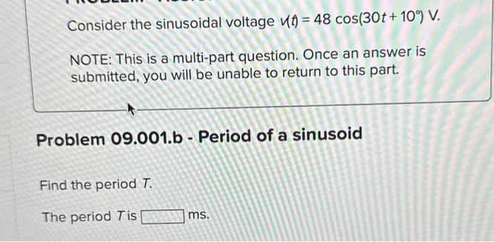 Solved Consider the sinusoidal voltage v(t)=48cos(30t+10∘)V | Chegg.com