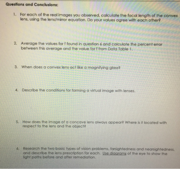 Solved Lenses Virtual Lab Using PET Geometric Optics Name...