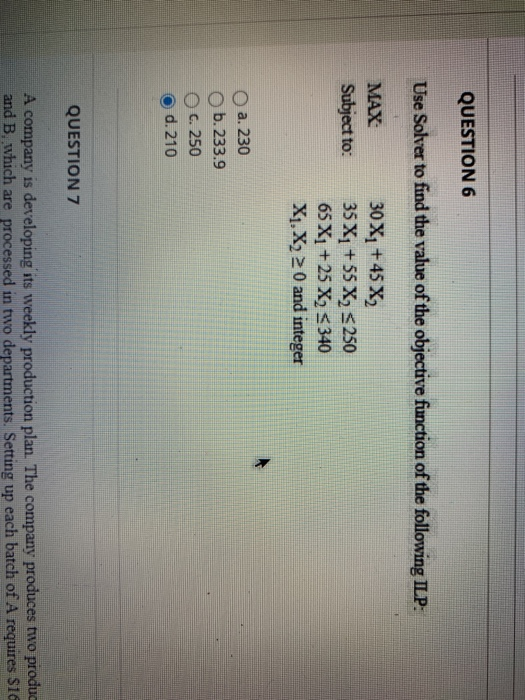 Solved QUESTION 6 Use Solver to find the value of the | Chegg.com