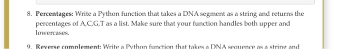 Solved 8. Percentages: Write a Python function that takes a | Chegg.com