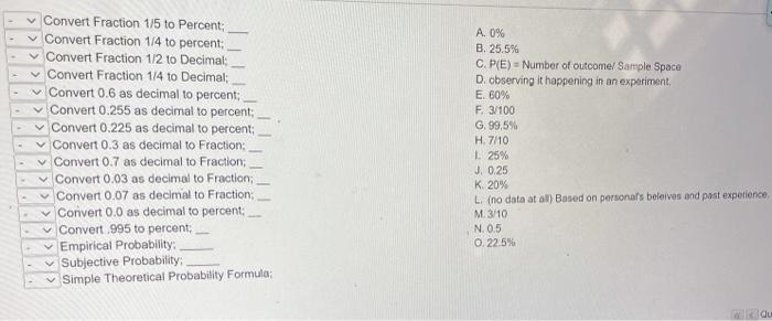 1/4 as a Percent 