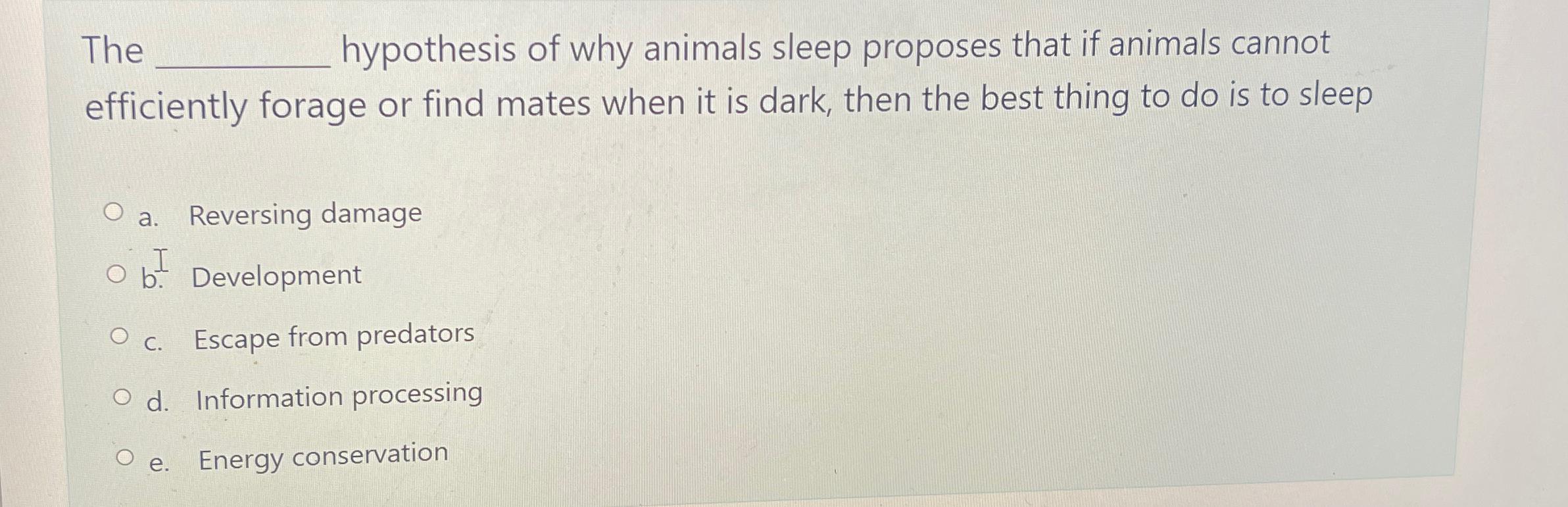 hypothesis on animals