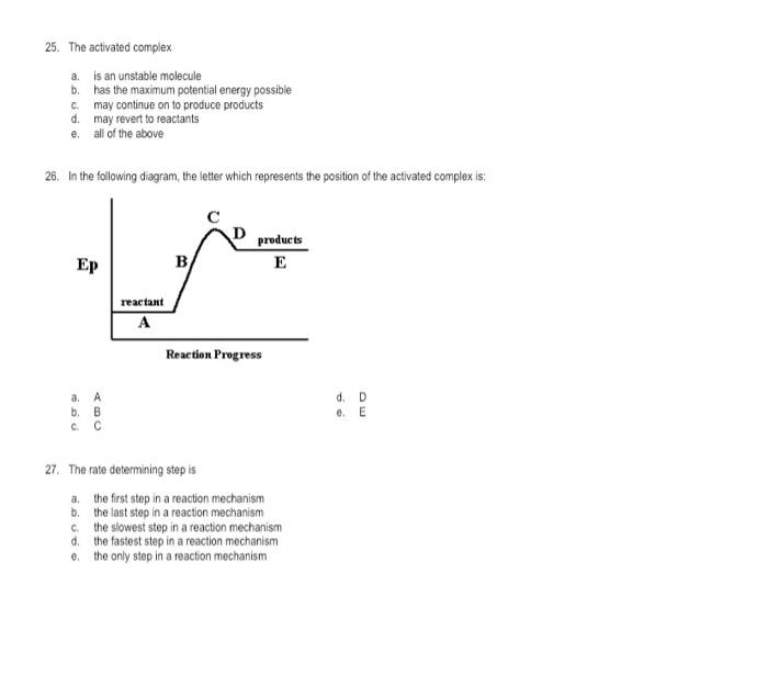 Solved 21. The following graph represents a reaction of | Chegg.com
