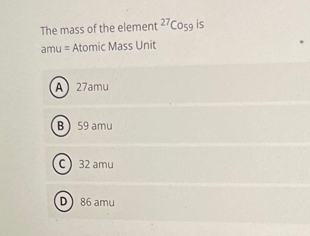 what element has an atomic mass of 32 amu