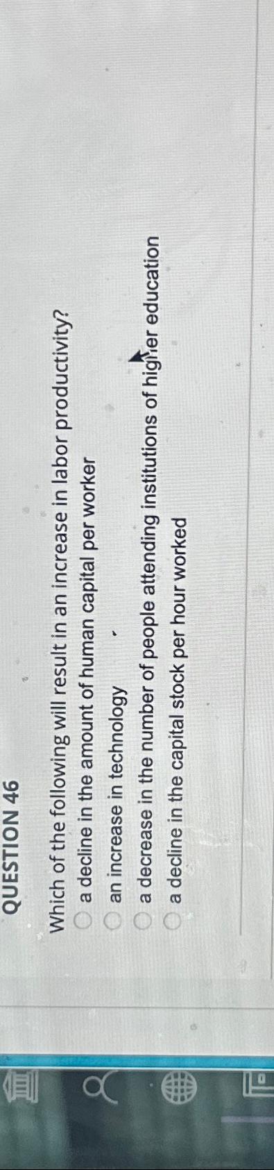 Solved QUESTION 46Which of the following will result in an | Chegg.com