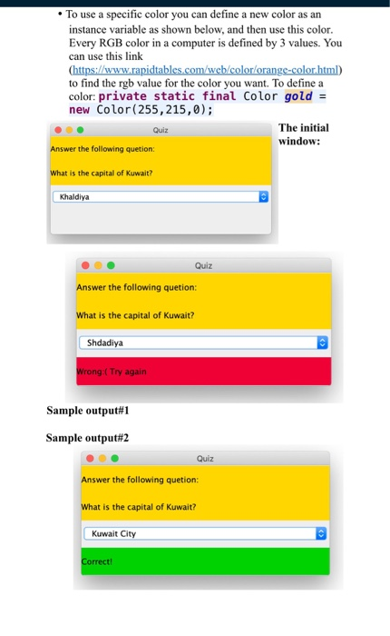 Solved Q2. Create a Java GUI application that represents a | Chegg.com