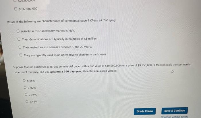 Solved Which of the following are typical commercial paper | Chegg.com