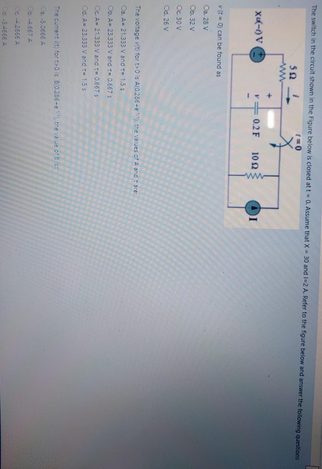 Solved The switch in the circuit shown in the Figure below | Chegg.com