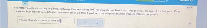 Solved Two Factory Plants Are Making TV Panels. Yesterday, | Chegg.com