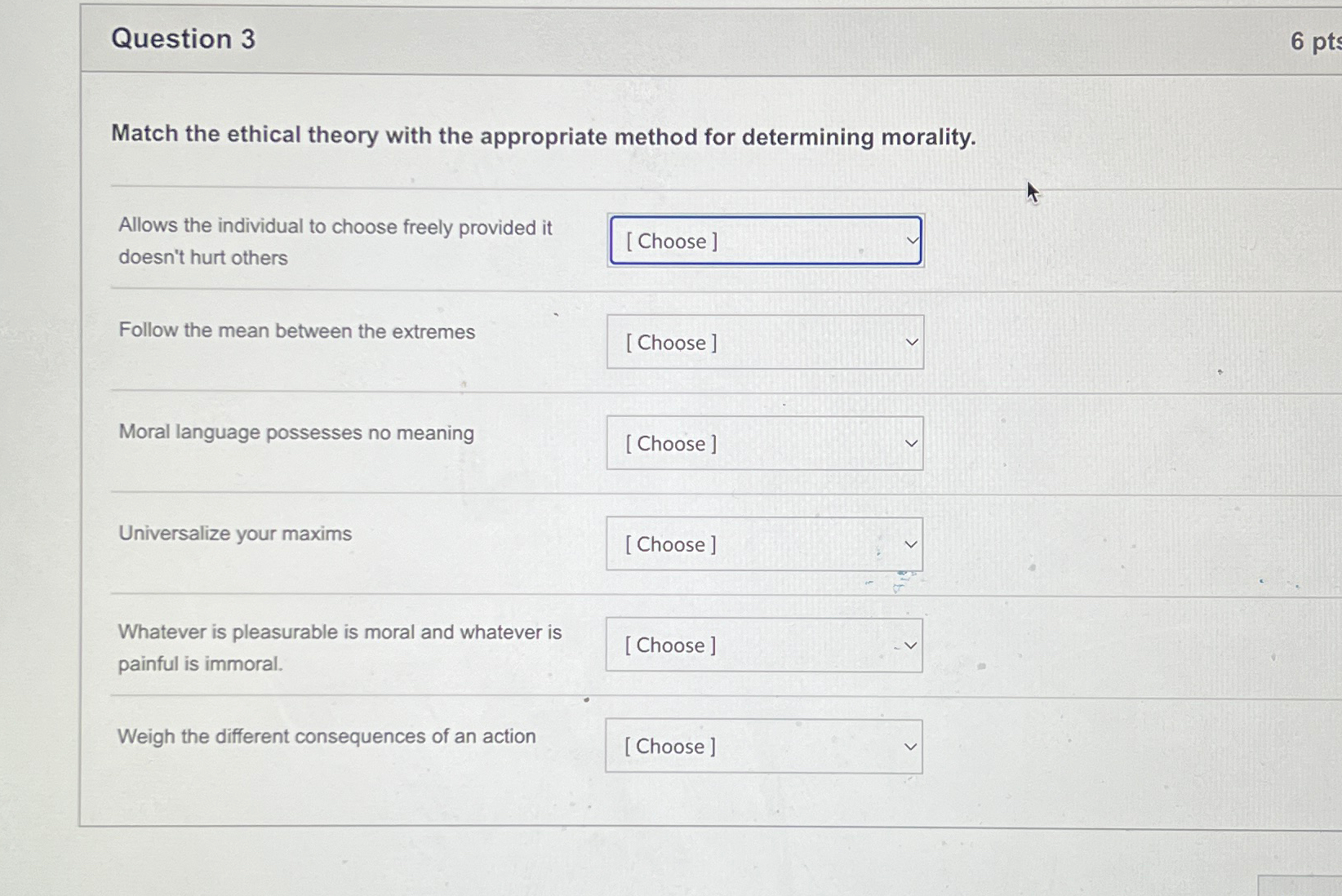Solved Question 3Match the ethical theory with the | Chegg.com