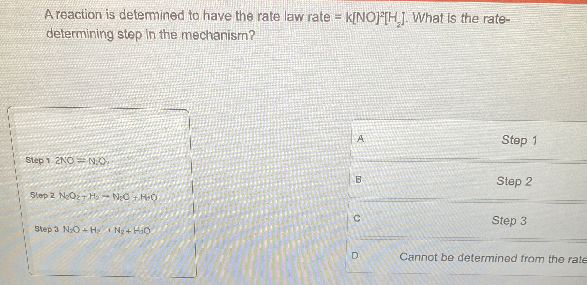 Solved A reaction is determined to have the rate law rate | Chegg.com