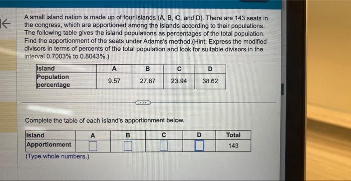 Solved This needs to be apportioned through the Adams's | Chegg.com