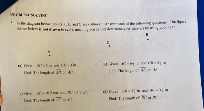 Solved PROBLEM SOLVING 5. In The Diagram Below, Points A, B, | Chegg.com