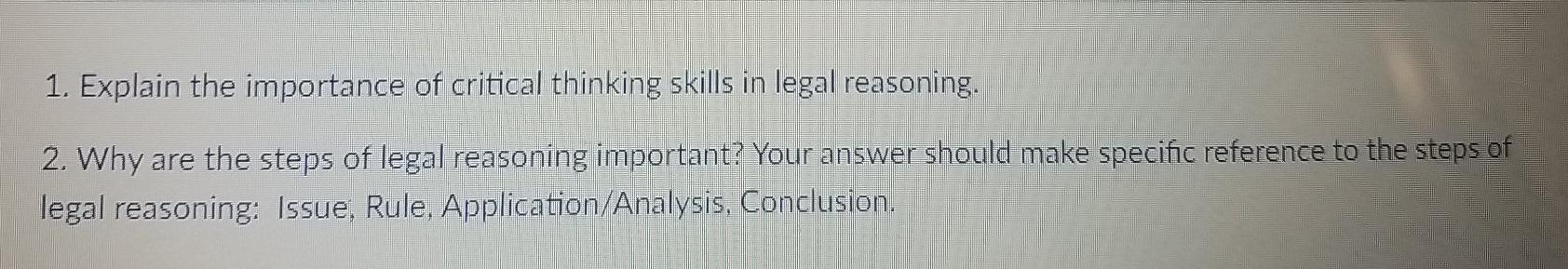 legal reasoning in critical thinking