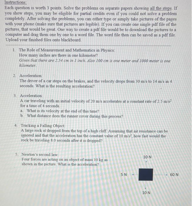 Solved Each question is worth 3 points. Solve the problems | Chegg.com