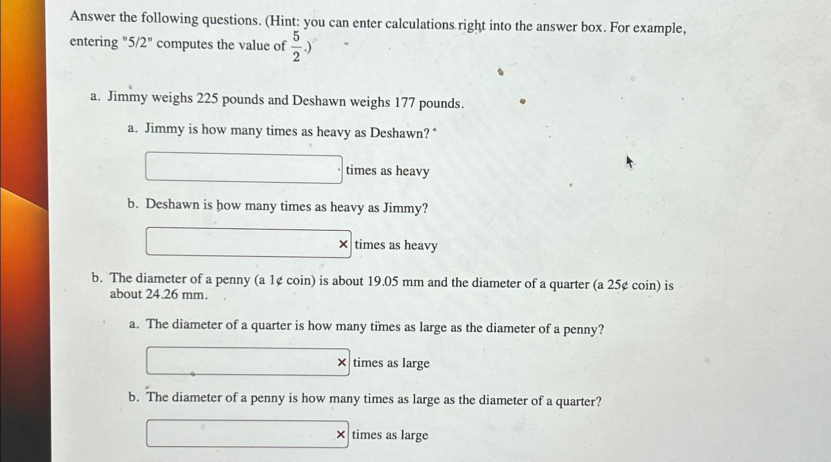 Solved Answer the following questions. (Hint: you can enter | Chegg.com