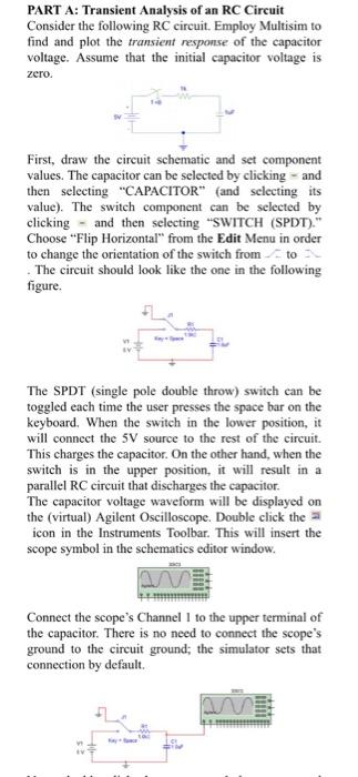 Solved PART A: Transient Analysis of an RC Circuit Consider | Chegg.com