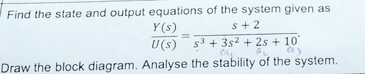 Solved Find the state and output equations of the system | Chegg.com