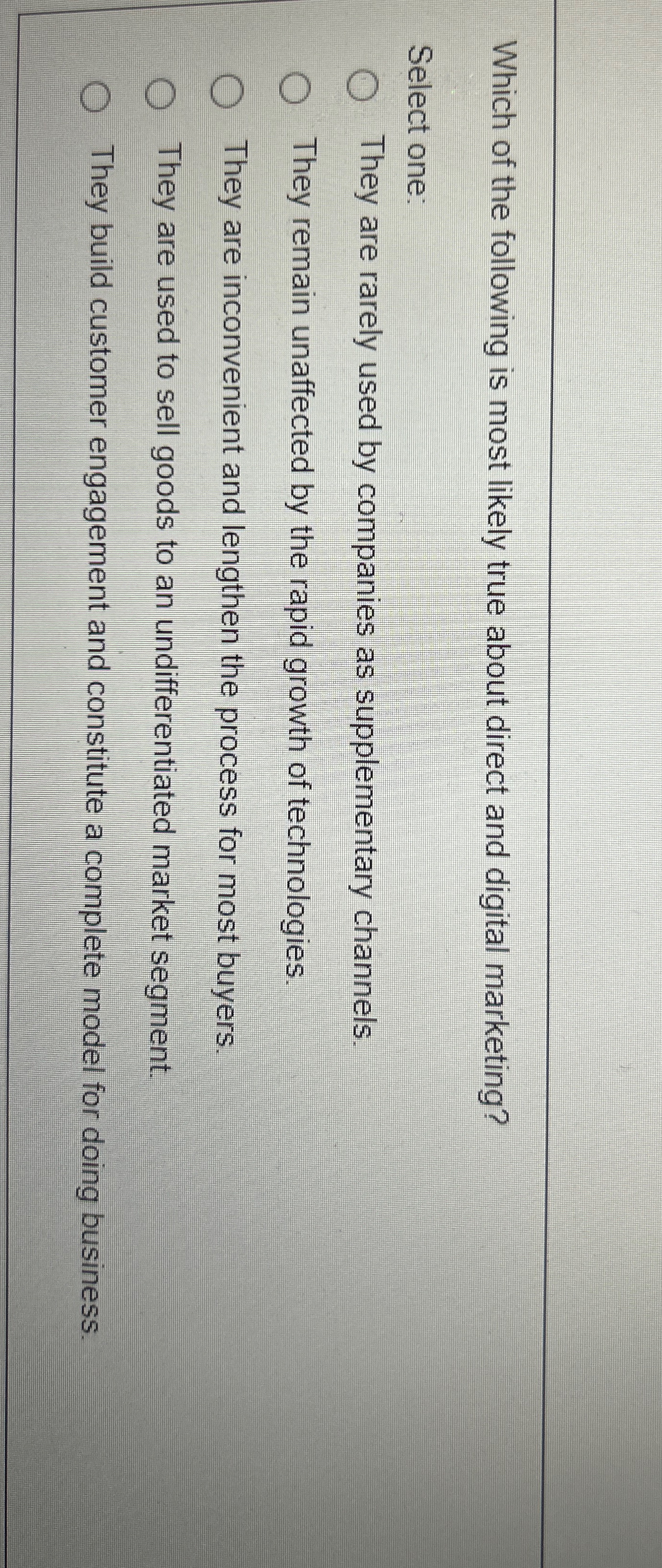 Solved Which of the following is most likely true about | Chegg.com