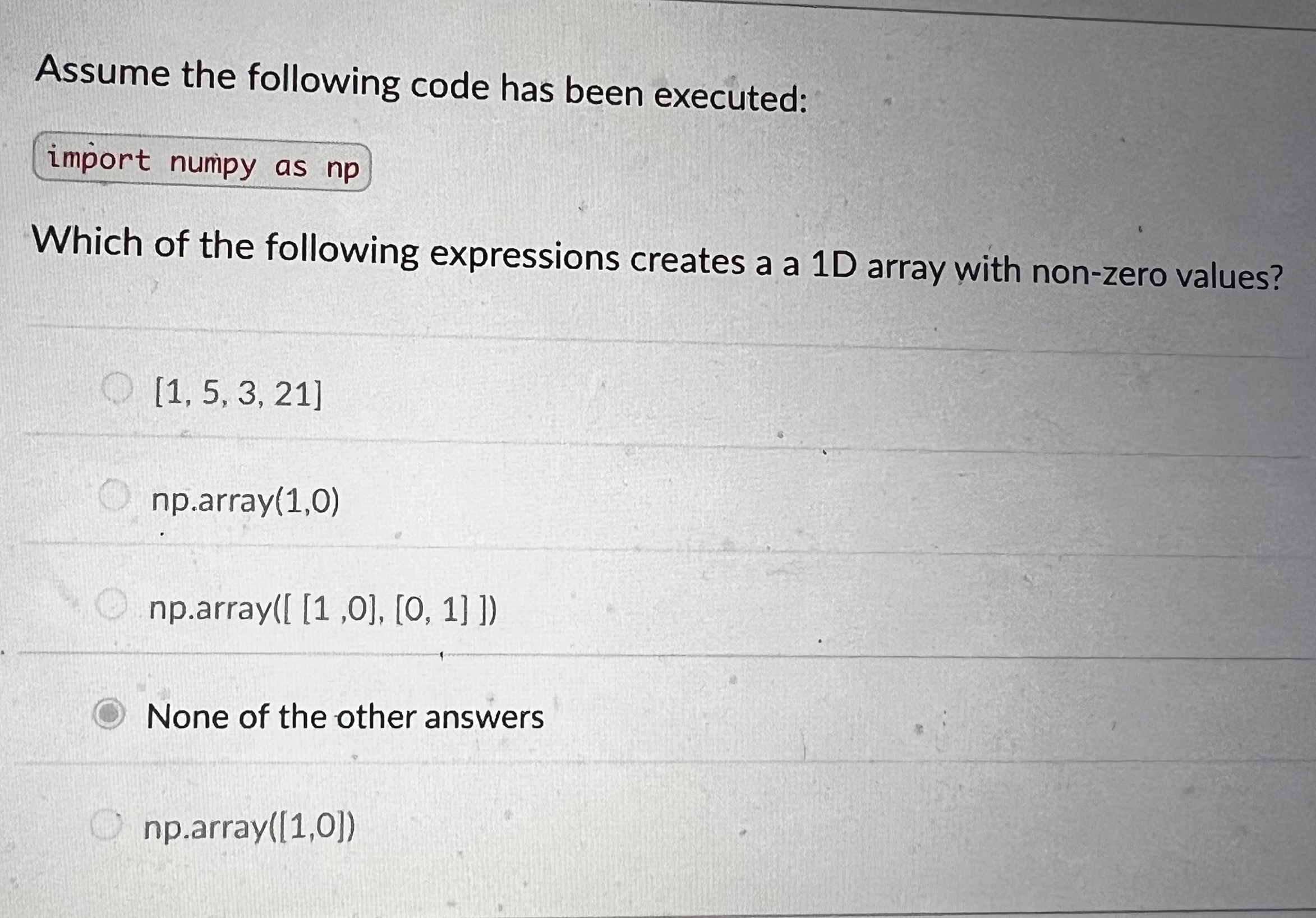 Solved Assume the following code has been executed:import | Chegg.com