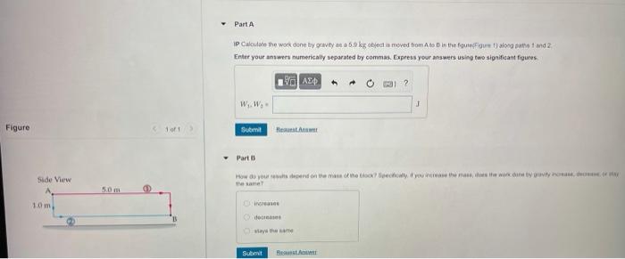 Solved Part A IP Calculate the work done by gavty at a 6.9 | Chegg.com
