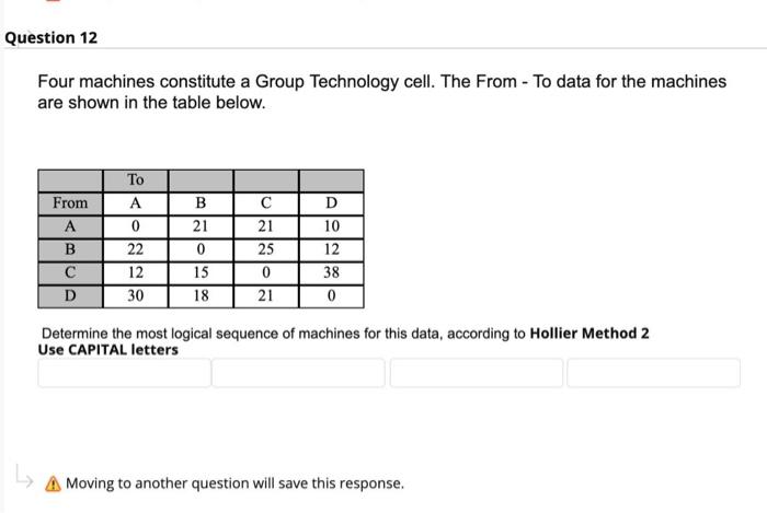 Solved Question 12 Four Machines Constitute A Group | Chegg.com