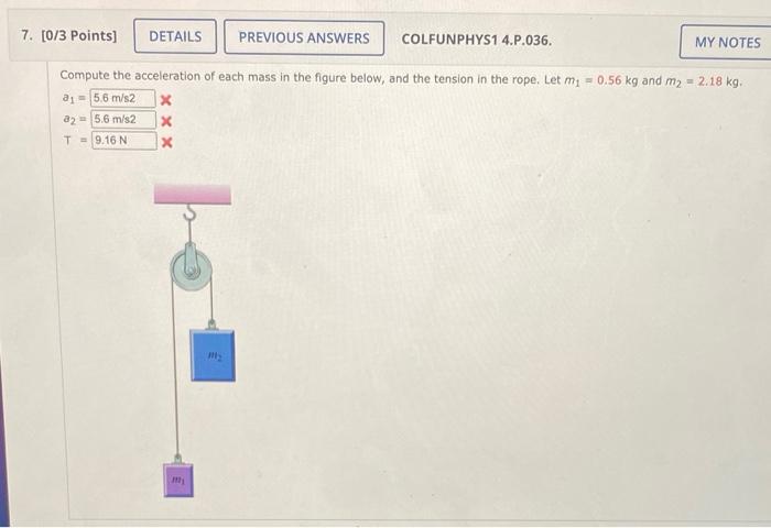 Solved Compute The Acceleration Of Each Mass In The Figure | Chegg.com