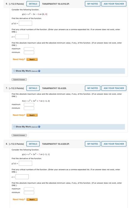 Solved Consider the following Kunction. g(x)=x2−2x−6 an | Chegg.com
