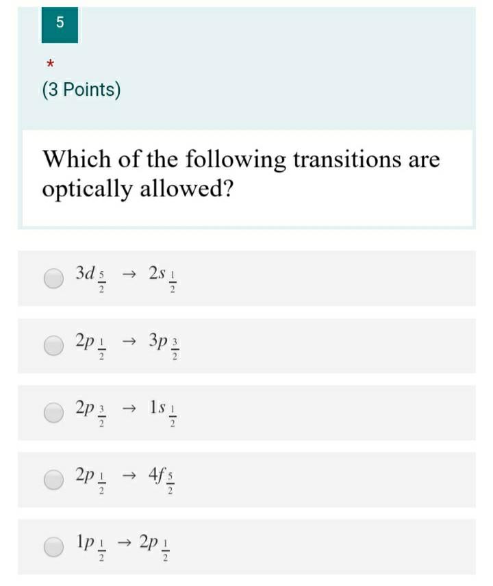 Solved 5 * (3 Points) Which of the following transitions are | Chegg.com