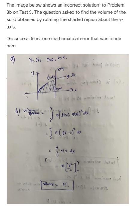 Solved The image below shows an incorrect solution to | Chegg.com