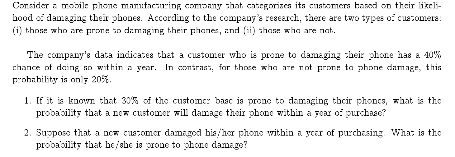 Solved Consider A Mobile Phone Manufacturing Company That | Chegg.com