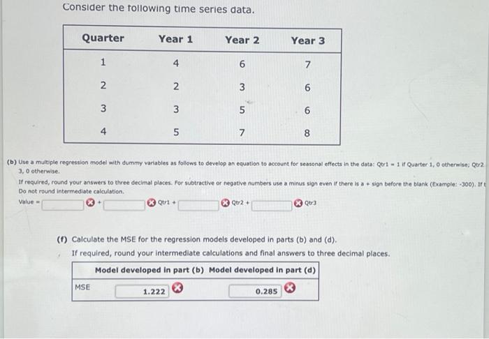 Solved Consider The Following Time Series Data. 3, 0 | Chegg.com