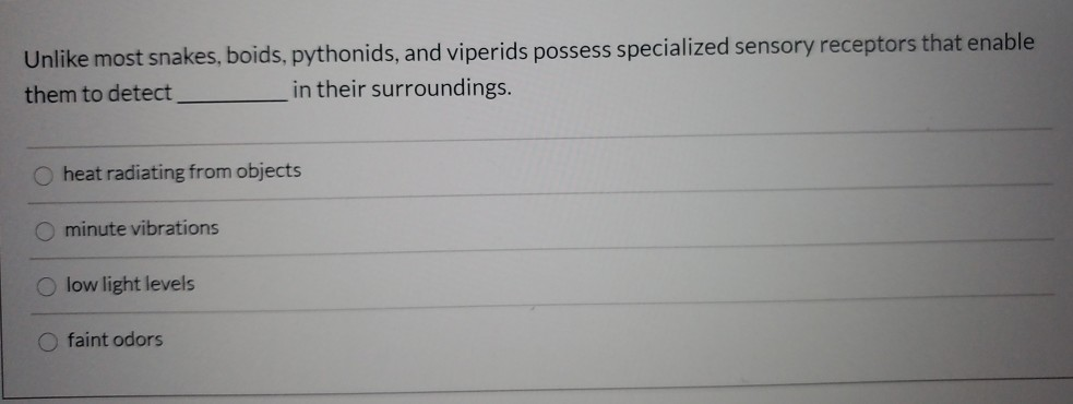 Boids And Pythonids Solved Unlike most snakes, boids, pythonids, and viperids | Chegg.com