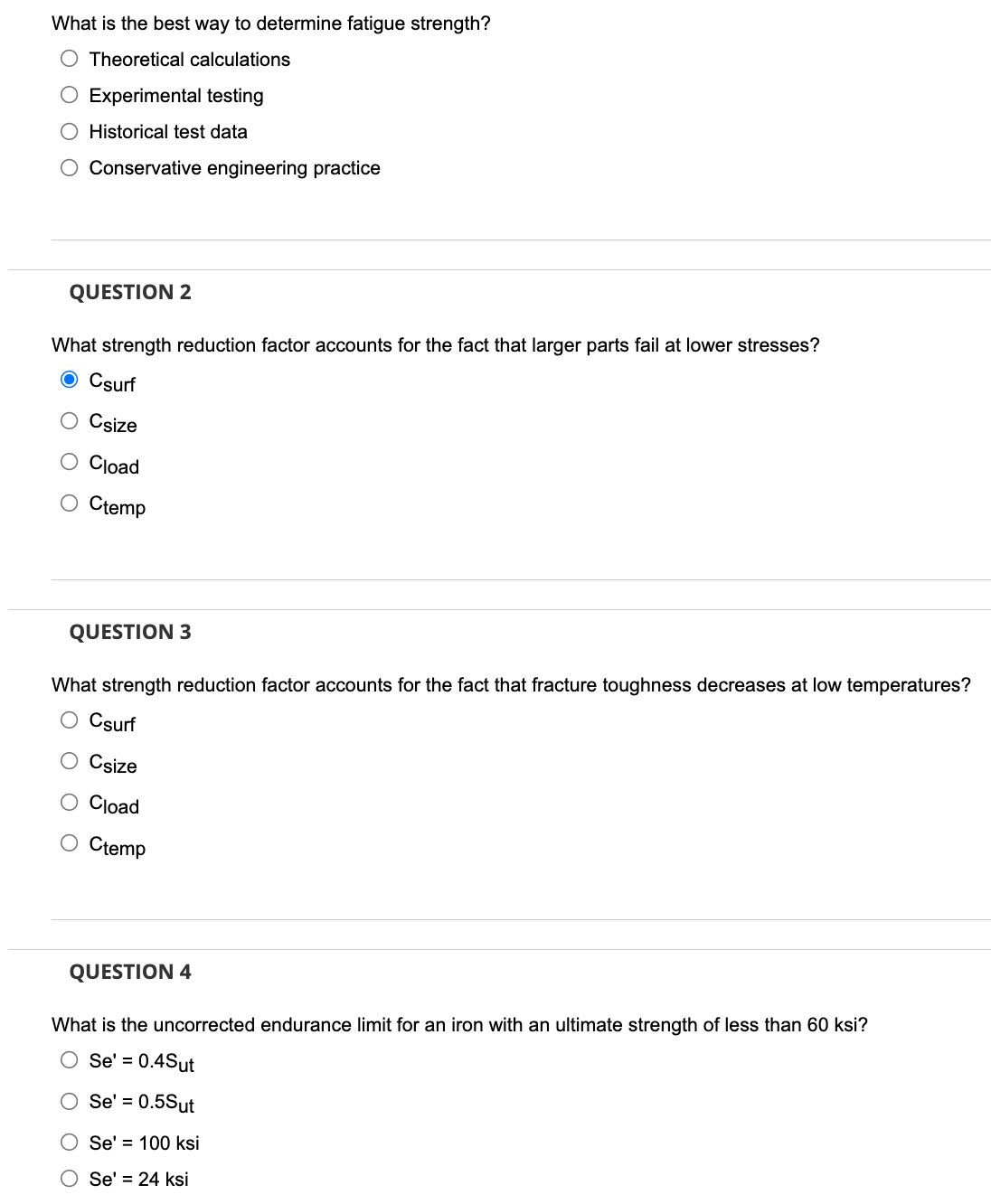 Solved What is the best way to determine fatigue | Chegg.com
