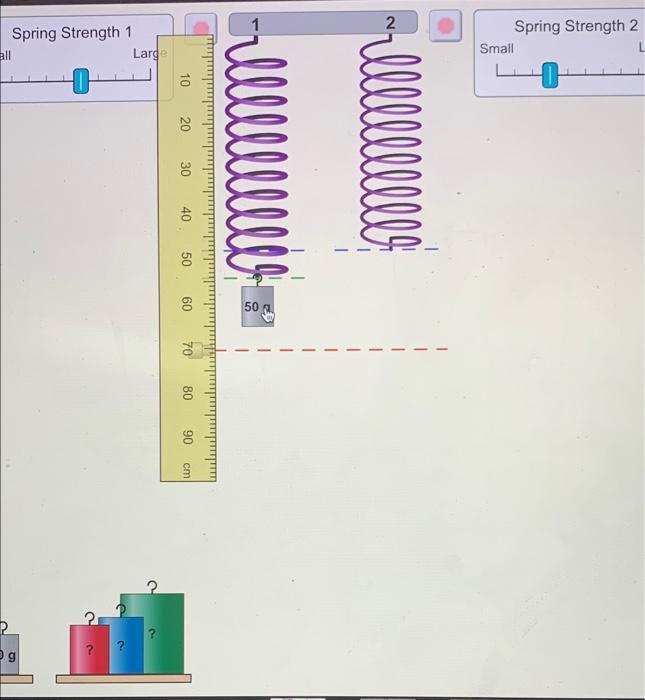 Solved Spring Strength 1 Small Large Spring Strength 2 Small