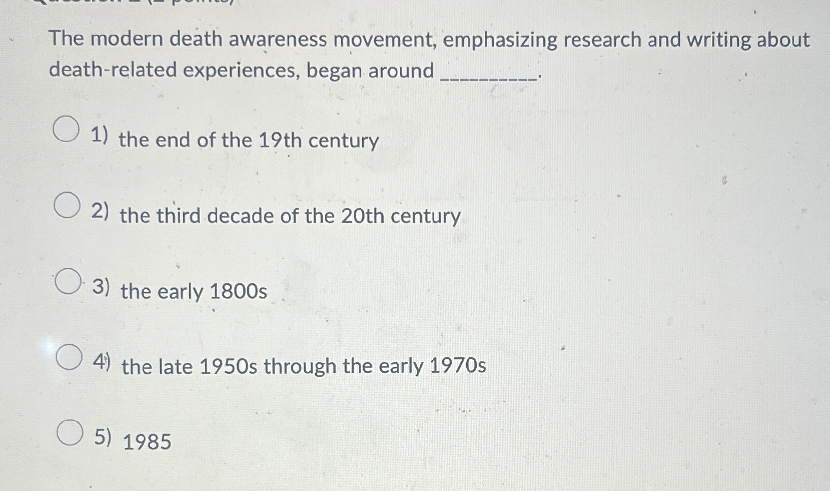 Solved The modern death awareness movement, emphasizing | Chegg.com