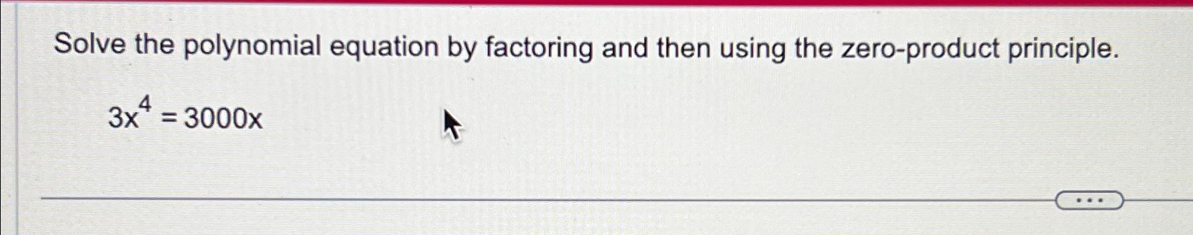 Solved Solve the polynomial equation by factoring and then | Chegg.com