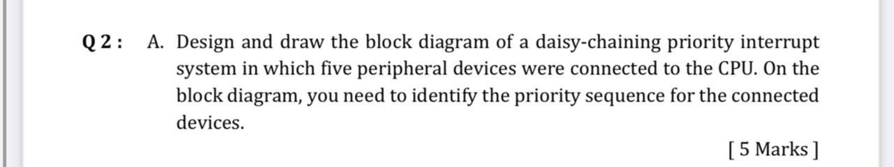 Solved Q 2 : A. Design and draw the block diagram of a | Chegg.com