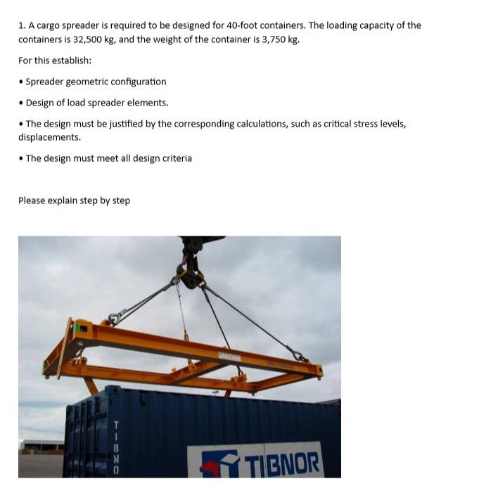 Solved A cargo spreader is required to be designed for | Chegg.com
