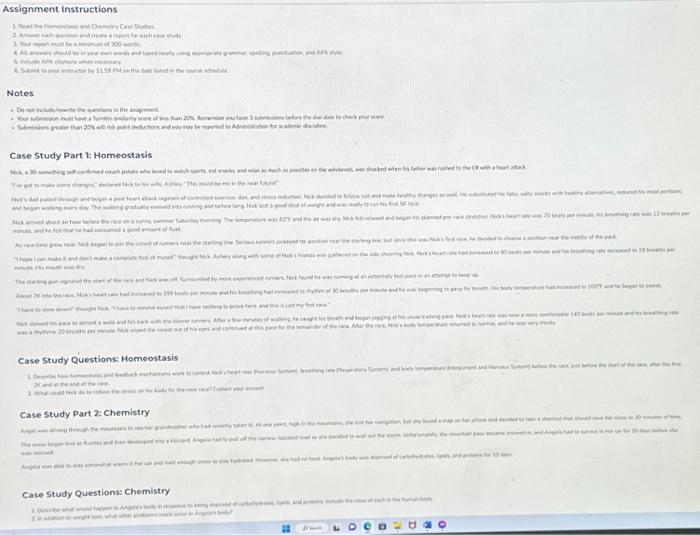 Assignment instructions Notes Case Study Part 1: | Chegg.com